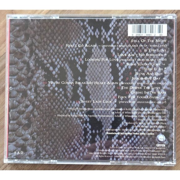 Whitesnake- Greatest Hits CD 1994 Vintage Rock Music CD Big Hair Band - Picture 4 of 4